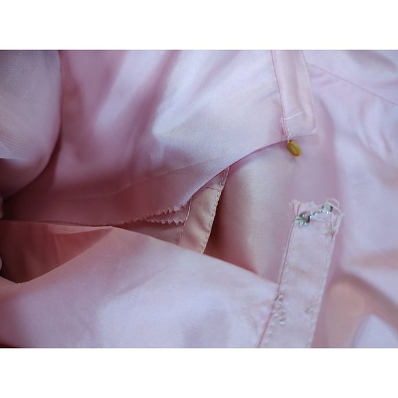 Vintage Pink BarbieCore Drop Waist Rose Taft Couture Gown by Elizabeth Arden - Picture 13 of 16